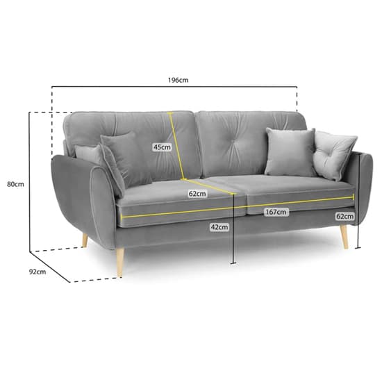 Zincate Fabric 3+2 Seater Sofa Set In Grey_5