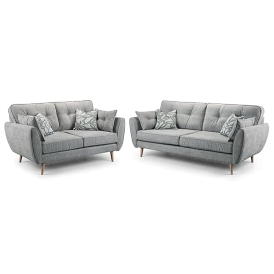 Zincate Fabric 3+2 Seater Sofa Set In Grey_1