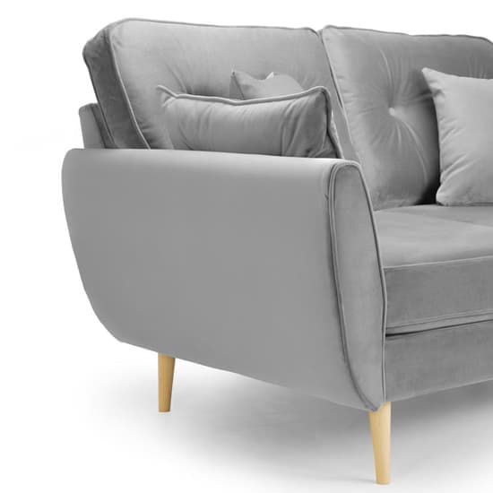 Zincate Plush Velvet 2 Seater Sofa In Grey_3