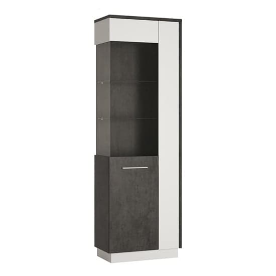 Zinger LED Left Handed Glass Display Cabinet In Grey And White_2