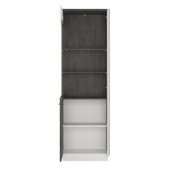 Zinger LED Left Handed Glass Display Cabinet In Grey And White_3