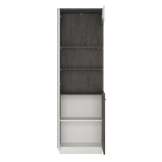 Zinger LED Right Handed Glass Display Cabinet In Grey And White_3
