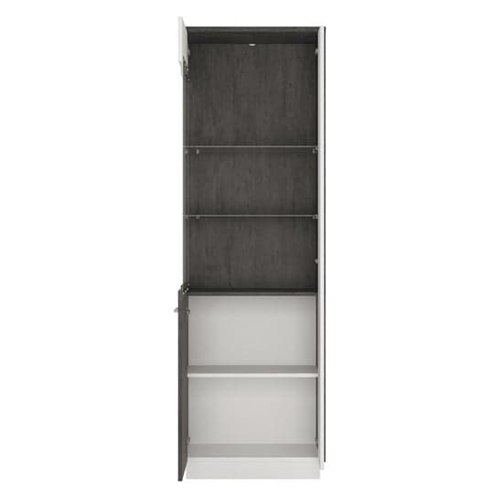 Zinger Left Handed Glass Display Cabinet In Grey And White_2