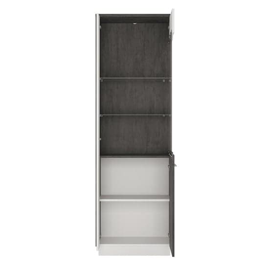 Zinger Right Handed Glass Display Cabinet In Grey And White_2