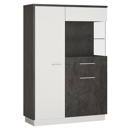Zinger Right Handed Low Wooden Display Cabinet In Grey And White_1