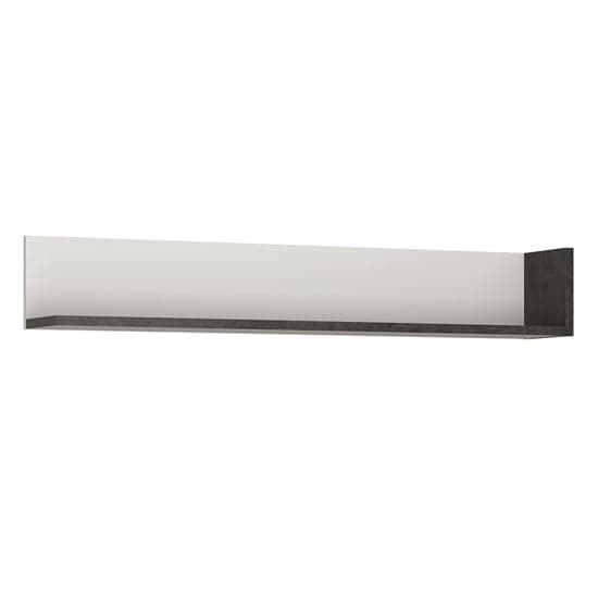 Zinger Small Wooden Wall Shelf In Slate Grey And Alpine White_1