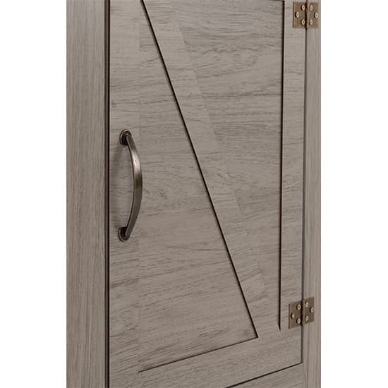 Zino Wooden Bookcase With 1 Door In Grey Wood Grain_3