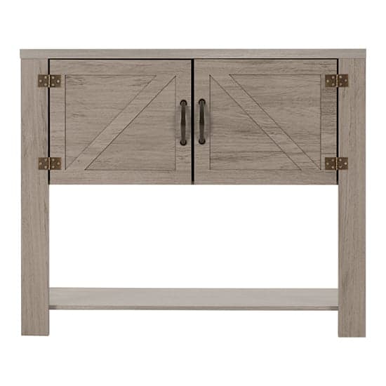 Zino Wooden Console Table With 2 Doors In Grey Wood Grain_3