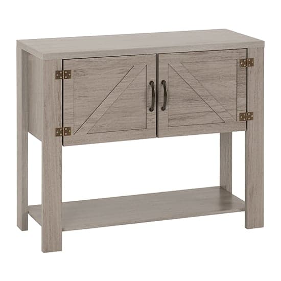 Zino Wooden Console Table With 2 Doors In Grey Wood Grain_1