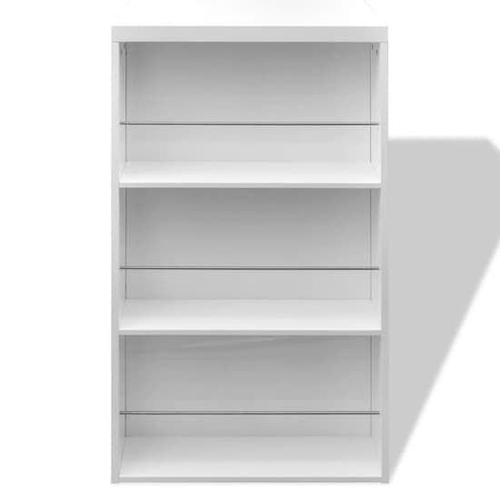 Zion High Gloss Bar Table With Wine Rack In White Furniture in Fashion