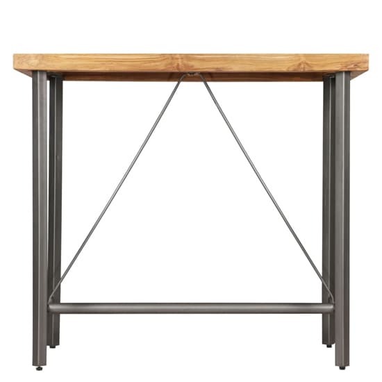 Ziva 120cm Wooden Bar Table With Steel Frame In Brown_3