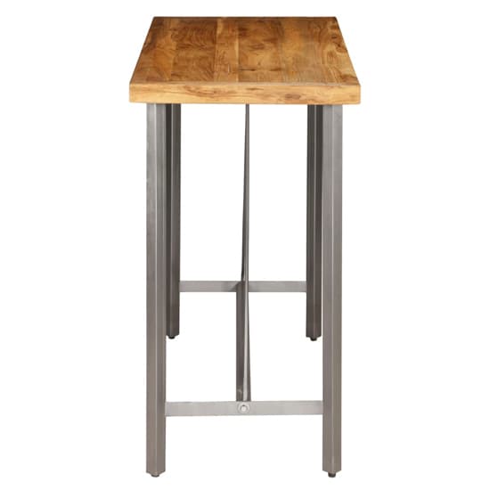 Ziva 120cm Wooden Bar Table With Steel Frame In Brown_4