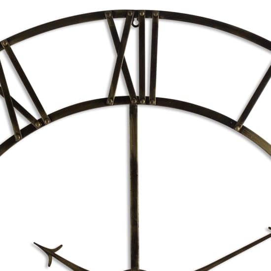 Zulia Large Skeleton Metal Wall Clock In Antique Brass_2