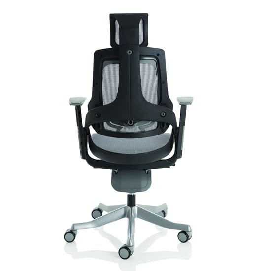 Zure Black Frame Headrest Office Chair In Charcoal With Arms_3