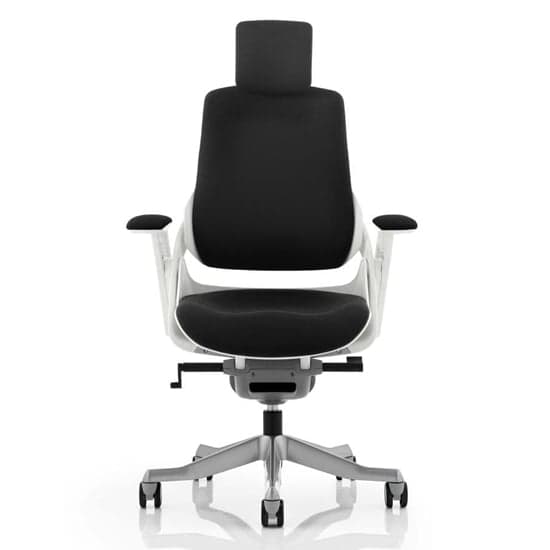 Zure Fabric Executive Headrest Office Chair In Black With Arms_2