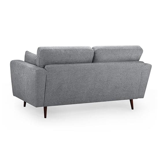 Zurich Fabric 2 Seater Sofa In Grey With Brown Wooden Legs_2