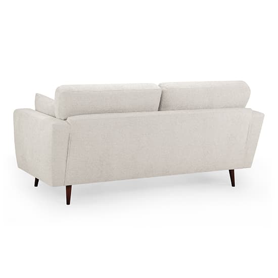 Zurich Fabric 3 Seater Sofa In Beige With Brown Wooden Legs_2