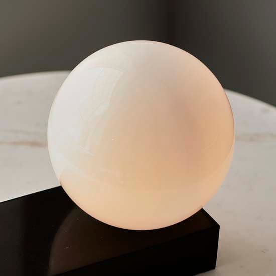 Zurich Glass Shade Table Lamp With High Gloss Marble Base_4