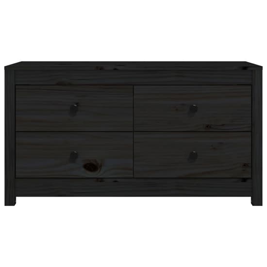 Zurich Pinewood Storage Cabinet With 2 Drawers In Black_5