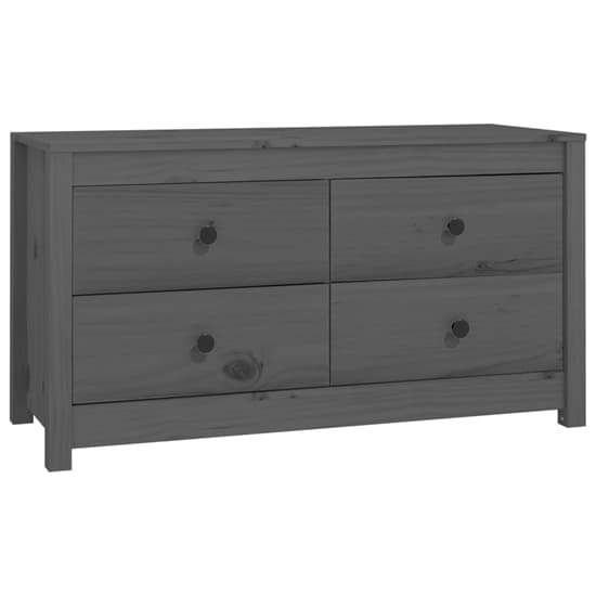Zurich Pinewood Storage Cabinet With 2 Drawers In Grey_3
