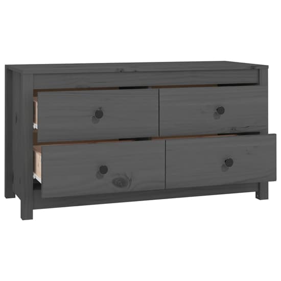 Zurich Pinewood Storage Cabinet With 2 Drawers In Grey_4