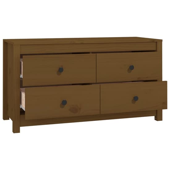 Zurich Pinewood Storage Cabinet With 2 Drawers In Honey Brown_4
