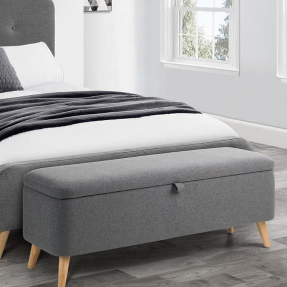 HOT Furniture Grey Fabric Blanket Box Abana Fabric Blanket Box