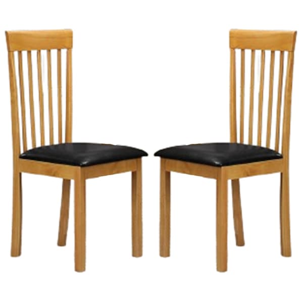 Aalto Oak Wooden Dining Chairs In Pair
