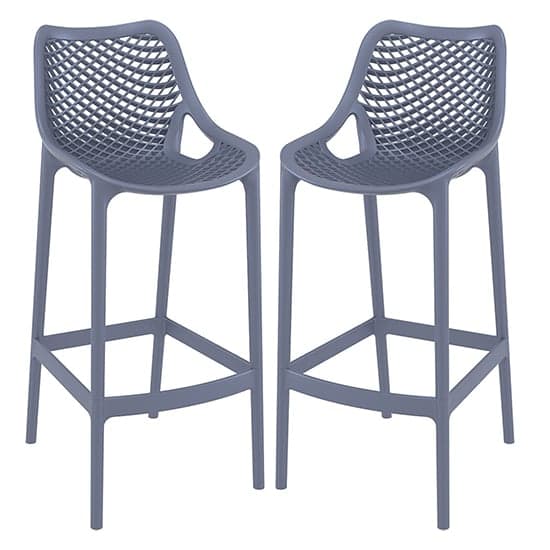 Adrian Grey Polypropylene And Glass Fiber Bar Chairs In Pair
