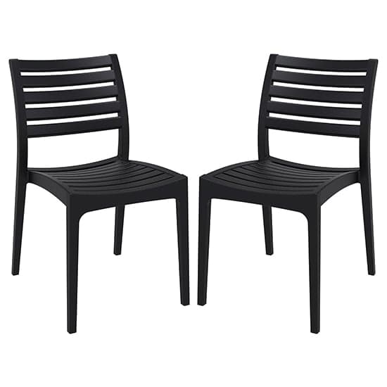 Albany Black Polypropylene Dining Chairs In Pair