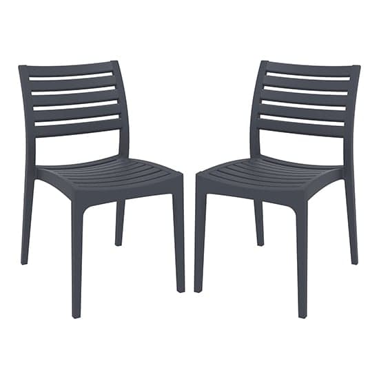 Albany Dark Grey Polypropylene Dining Chairs In Pair