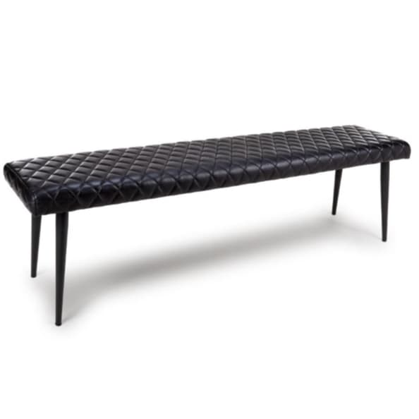 Allen Leather Dining Bench In Black