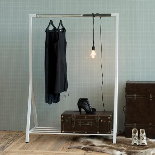 Beryl Metal Clothes Rack With Chrome Frame In White