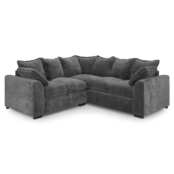 Calais Velvet Corner Sofa In Grey