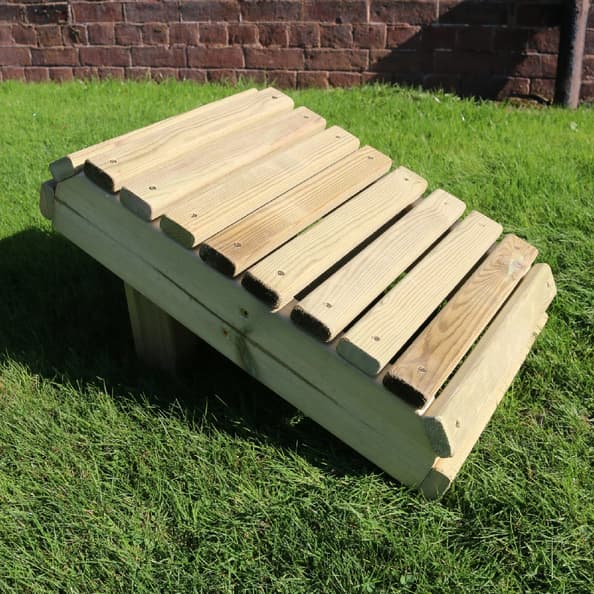 Cayce Wooden Rectangular Garden Footstool In Natural