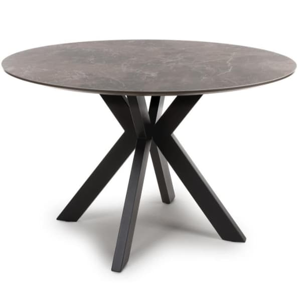 Gabri Large Sintered Stone Round Dining Table In Black