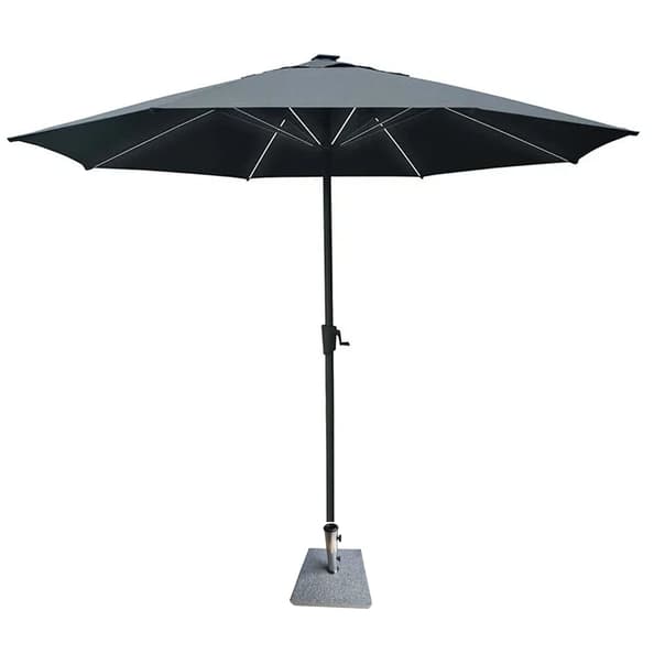 Hialeah Large Polyester Outdoor Parasol With LED In Slate