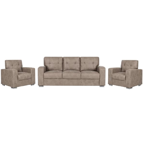 Hobart Fabric 3+1+1 Seater Sofa Set In Taupe
