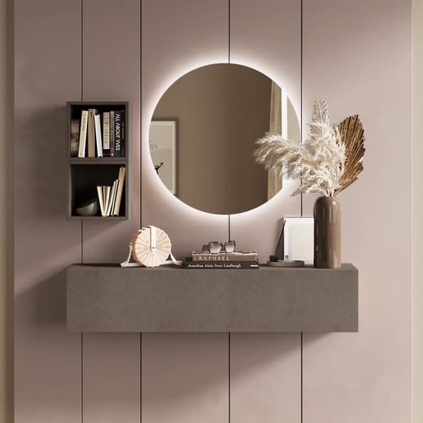 Infinite I Wall Hung Wooden Hallway Furniture Set In Bronze