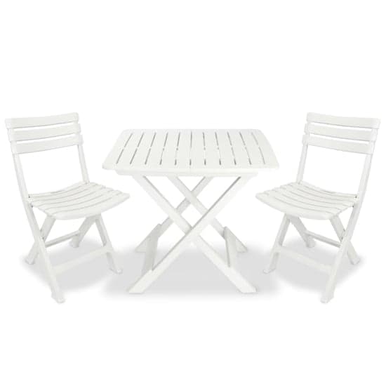Kinston Plastic 3 Piece Folding Bistro Set In White