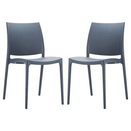 Mesa Dark Grey Polypropylene Dining Chairs In Pair