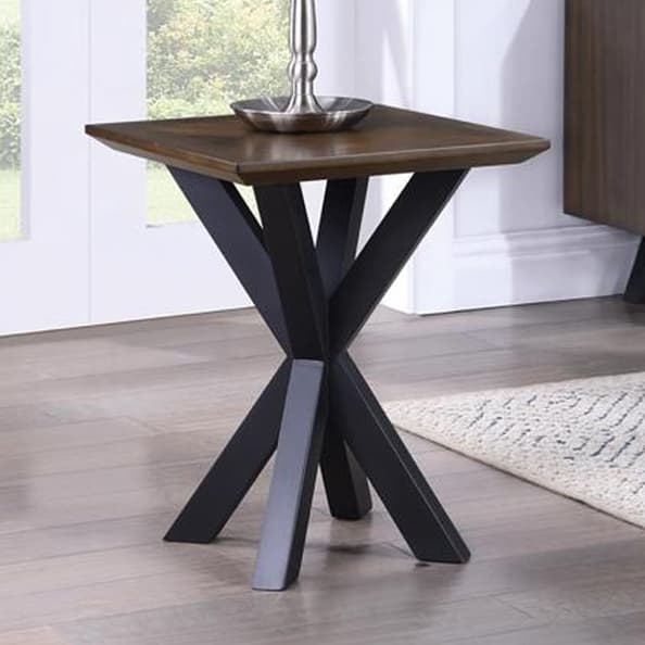 Narva Parquet Wooden Lamp Table In Walnut