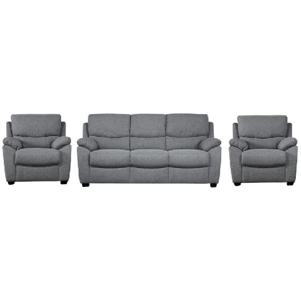 Norway Fabric 3+1+1 Seater Sofa Set In Grey