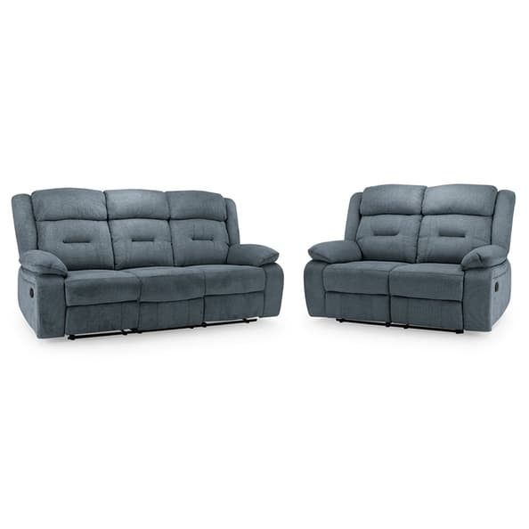 Norwich Fabric Recliner 3+2 Seater Sofa Set In Grey