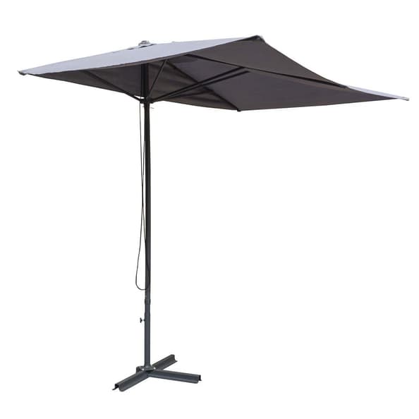 Peebles Polyester Fabric Garden Half Parasol In Grey