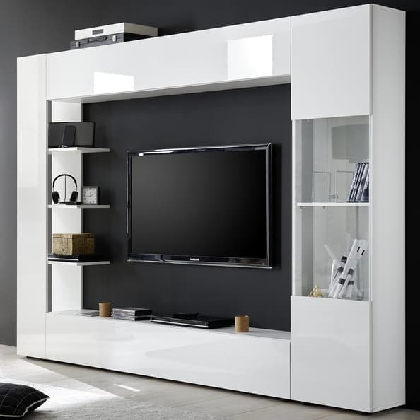 Solana High Gloss Entertainment Unit In White