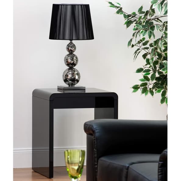 Toscana High Gloss Lamp Table In Black | Furniture in Fashion