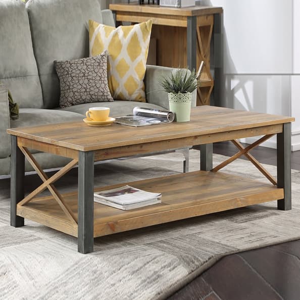 Utica Large Wooden Rectangular Coffee Table In Satin Lacquer