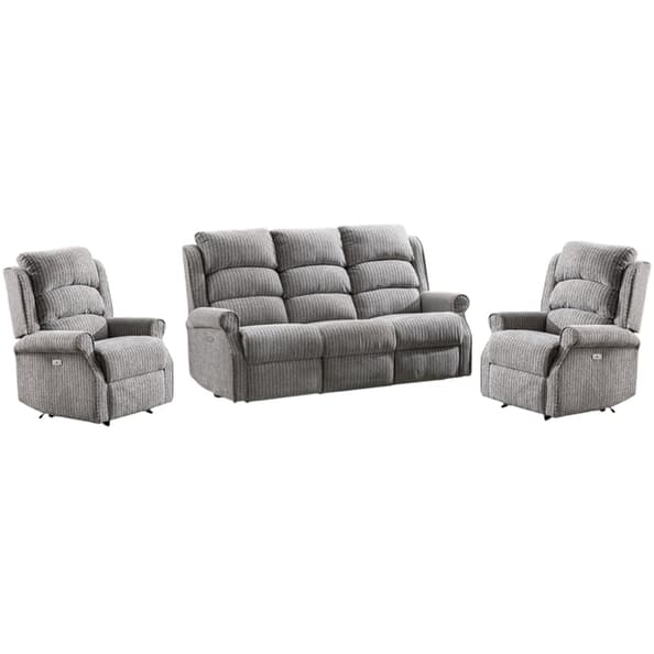 Warth Fabric Electric Recliner 3+1+1 Seater Sofa Set In Latte