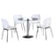 Dante Clear Glass Dining Table With 4 Darcy White Chairs_2